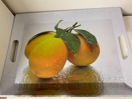 Frühstücksbrettchen Tablett 44x31cm Orange Früchte Deko