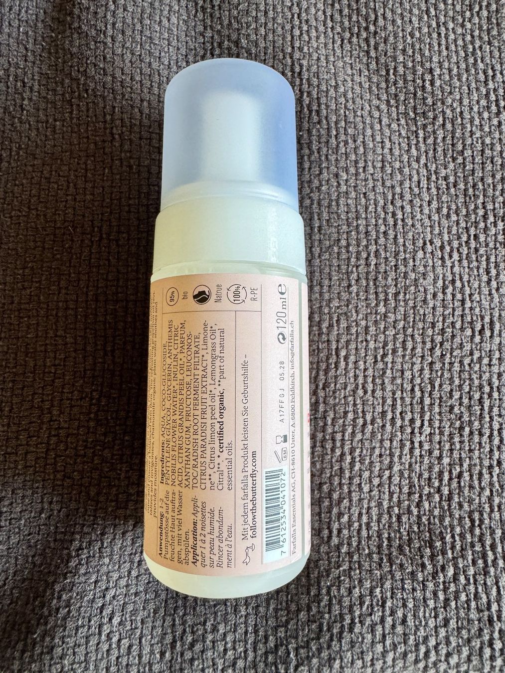 Farfalla Gesichtspflege: Soft Cleansing Foam Grapefruit von Farfalla – Neu und originalverpackt aus Zürich von Lionsands 1