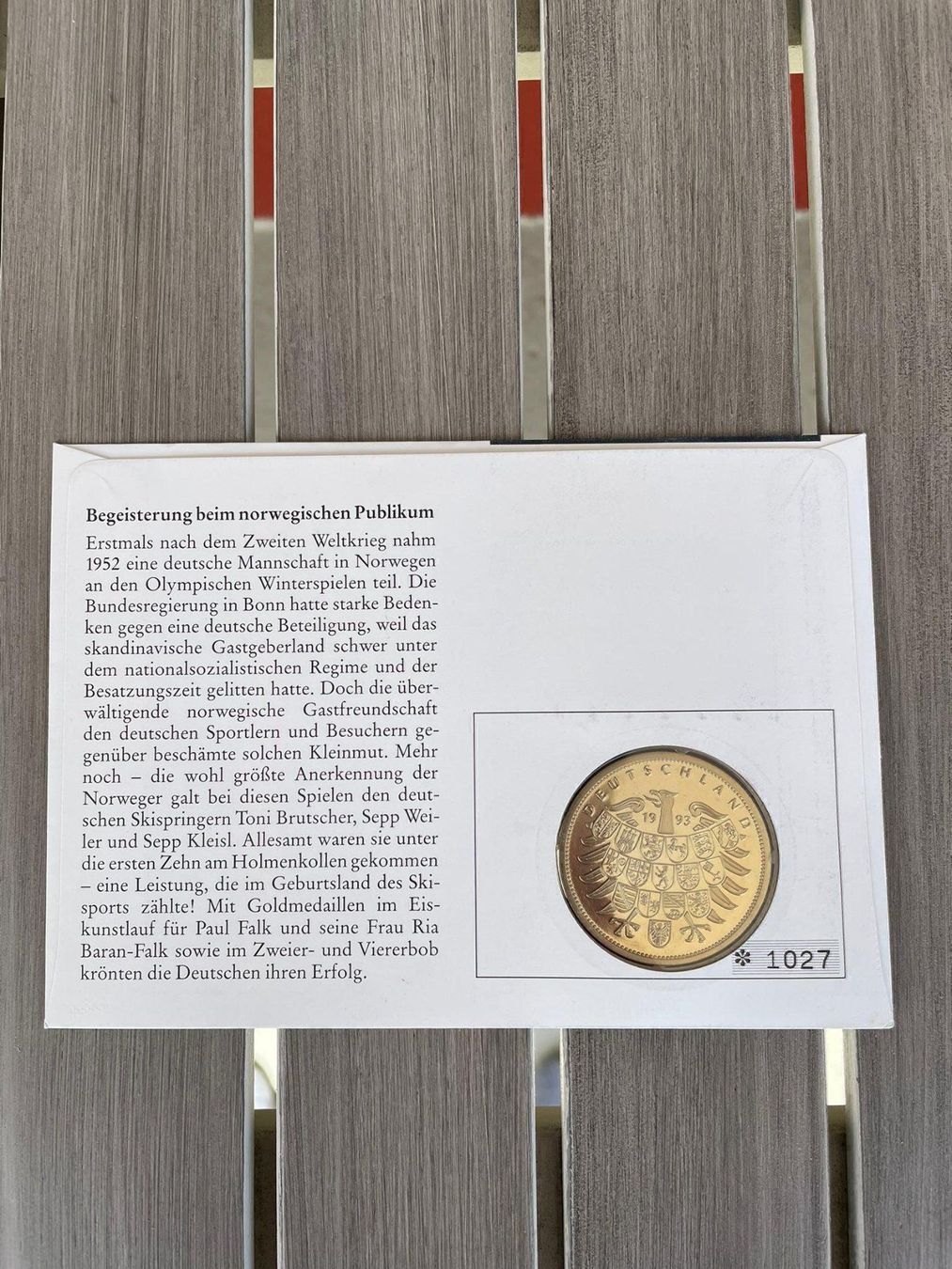 Alle Münzen: Münzbrief Winterolympiade Norwegen 1952 – Neu (gemäss Beschreibung) aus Wängi von Thurgauer98 1