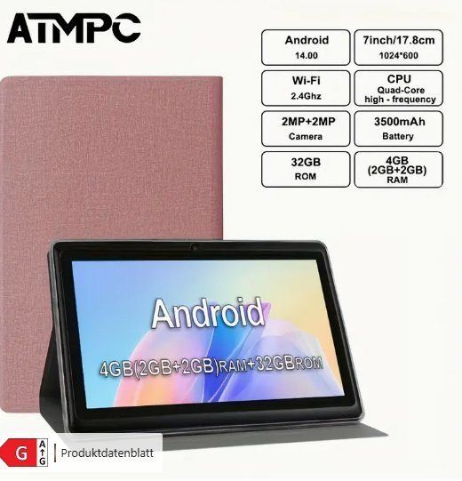 Tablet PC: 7 Inch Android 14 Tablet, with 4GB DDR RAM, 32GB ROM – Nuovo e nell'imballaggio originale da Herisau venduto da Efriend