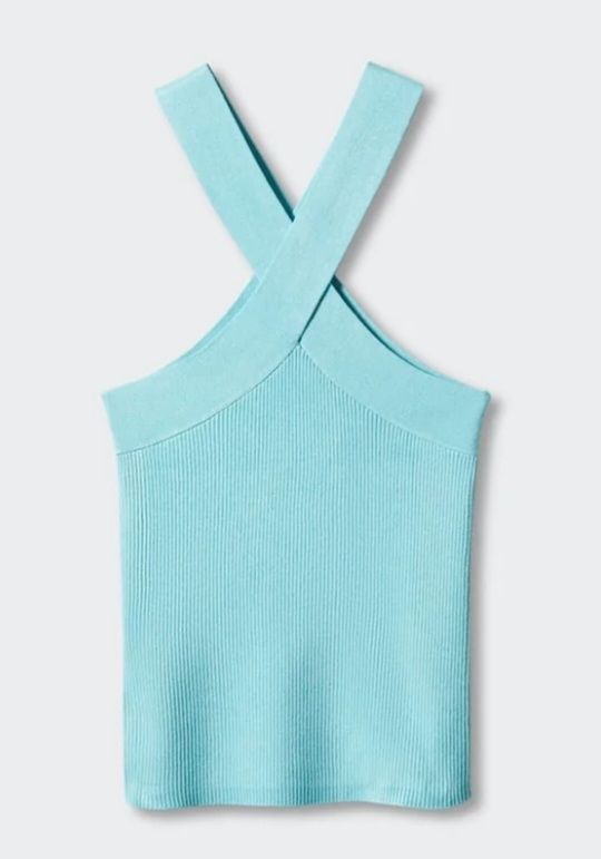 Mango Top: NEU Mango Gestrickter Top Hellblau Türkis, S - turquoise – Nuovo (secondo la descrizione) da Au ZH venduto da tis_8fmn 1