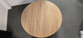 Couchtisch rund Eiche Optik Metallgestell schwarz
