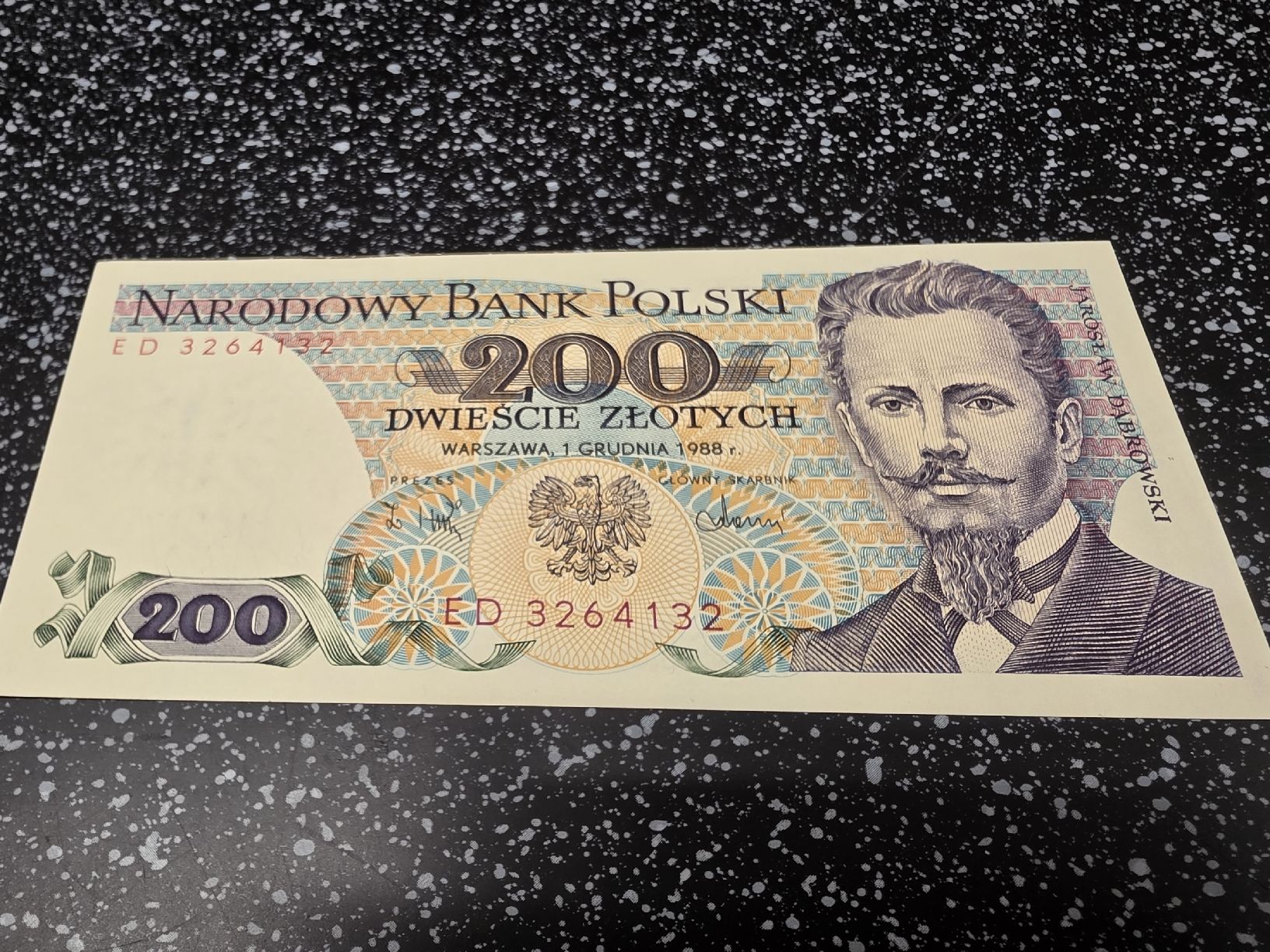 Banconote: 200 Zlotych Polen 1988 Banknote  – Nuovo e nell'imballaggio originale da Herisau venduto da Antiques.AR