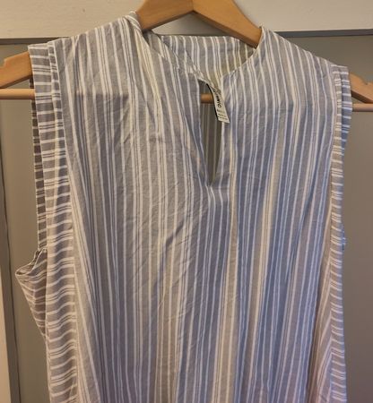 Lange grauweissgestreifte Tunika von Ethnic, Gr. XS/S