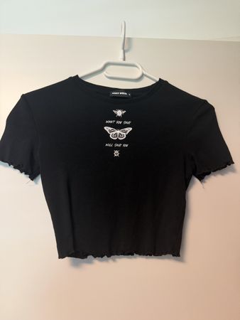 Mädchen T-Shirt Schwarz Grösse XS