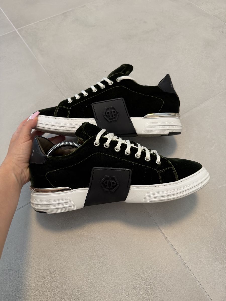 Philipp Plein Scarpe da uomo: Philipp Plein Samt Sneaker Gr.44 Olivgrün – Nuovo (secondo la descrizione) da Unterlunkhofen venduto da cgi99 2
