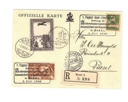 Offizielle Flugpostkarte Basel-Schaffhausen 1926