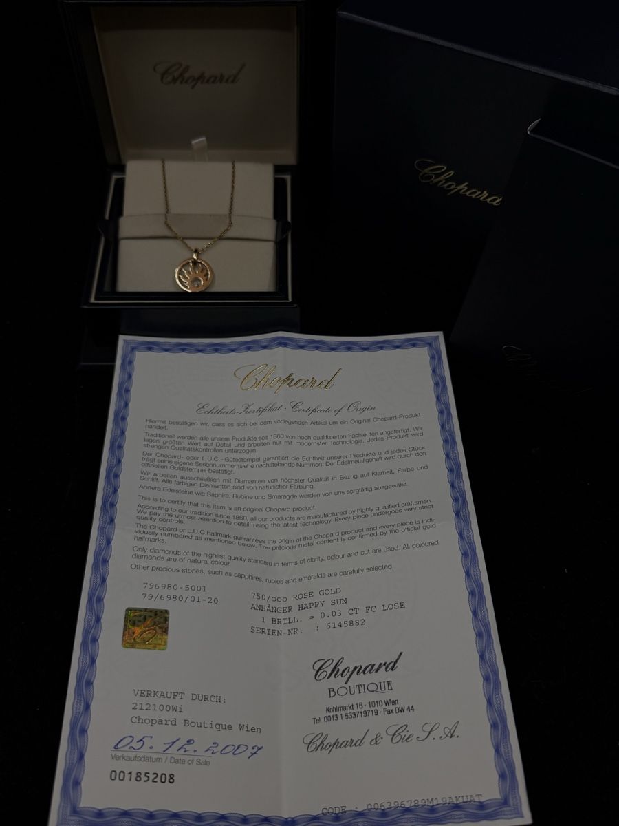 Chopard Catenine: Chopard Happy Sun Kette 18K Gelbgold – Usato da Zürich venduto da Centralwatches 1