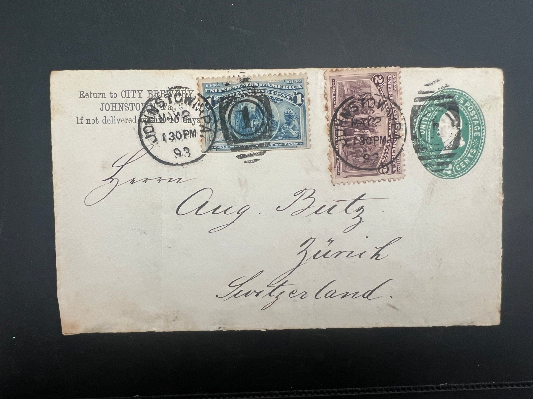 Tous les timbres: 1893 Briefausschnitt Johnstown   (G698) – D'occasion à Hinwil par Sidi4