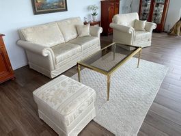 Hochwertige Polstergarnitur «Impero» – Sofa, Sessel und Hock