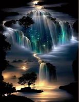 Diamond Painting: Mondlicht-Sternenfluss 30x40cm