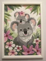 Gemaltes Koala-Bild mit Rahmen, Kinderzimmer Deko