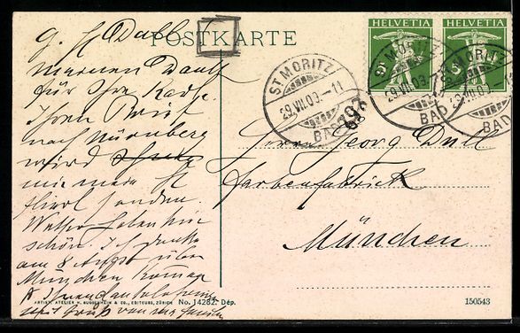 Ansichtskarten: AK St. Moritz, Neues Stahlbad, 1909 – Gebraucht aus Berlin von bartko-reher 1