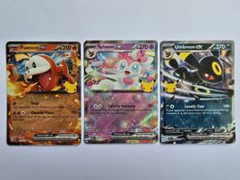 Pokémon Umbreon Sylveon Fuecoco ex 30th Celebration EN 🇬🇧