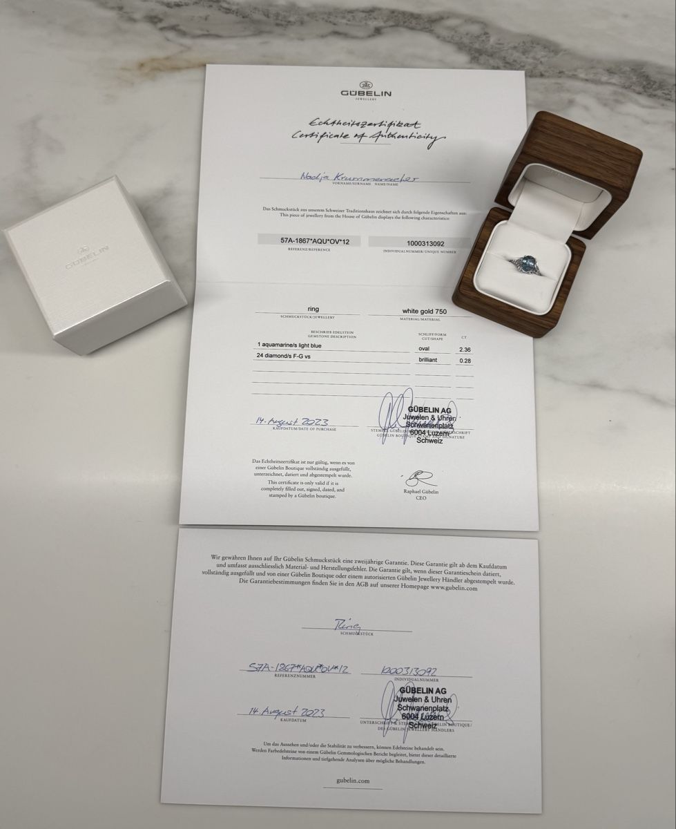 Gübelin Anelli: Gübelin Aquamarin mit Diamanten – Usato da Horgen venduto da nad_68nw 1