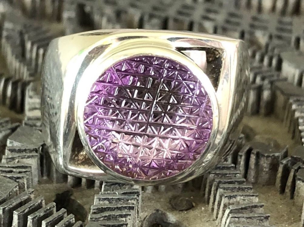 Anelli: AMETHYST Mandala Carving Silber Ring !!! Grösse: 63 – Nuovo (secondo la descrizione) da Seftigen venduto da tigers12