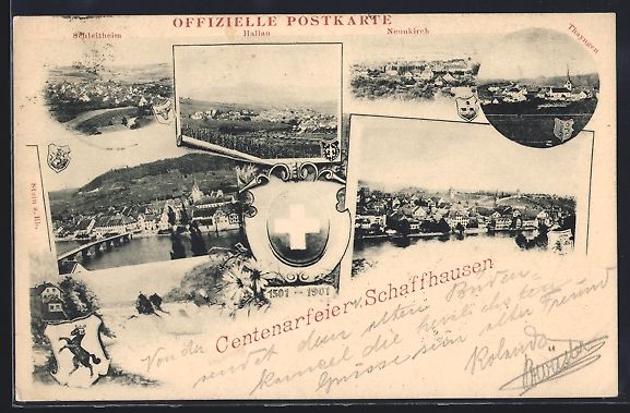 Cartoline postali: Schaffhausen, Centenarfeier, Ortspartien – Usato da Berlin venduto da bartko-reher