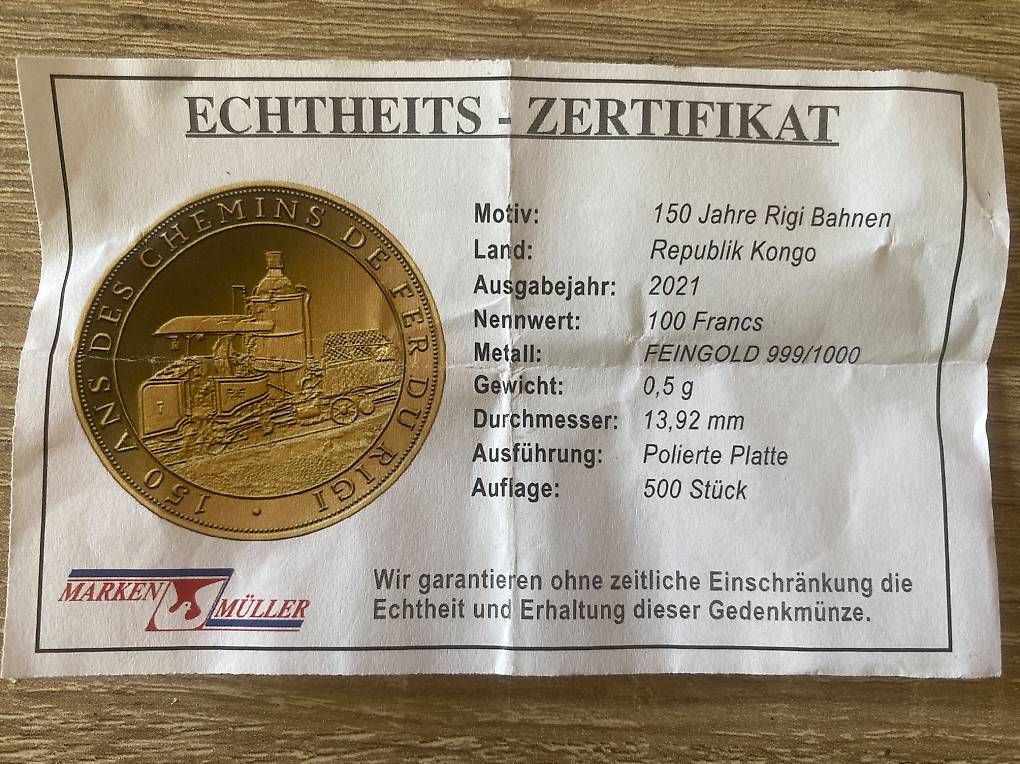 Tutti le monete: Pièce commémorative 150 ans du Rigi Bahnen – Usato da Fribourg venduto da Jordan72 2