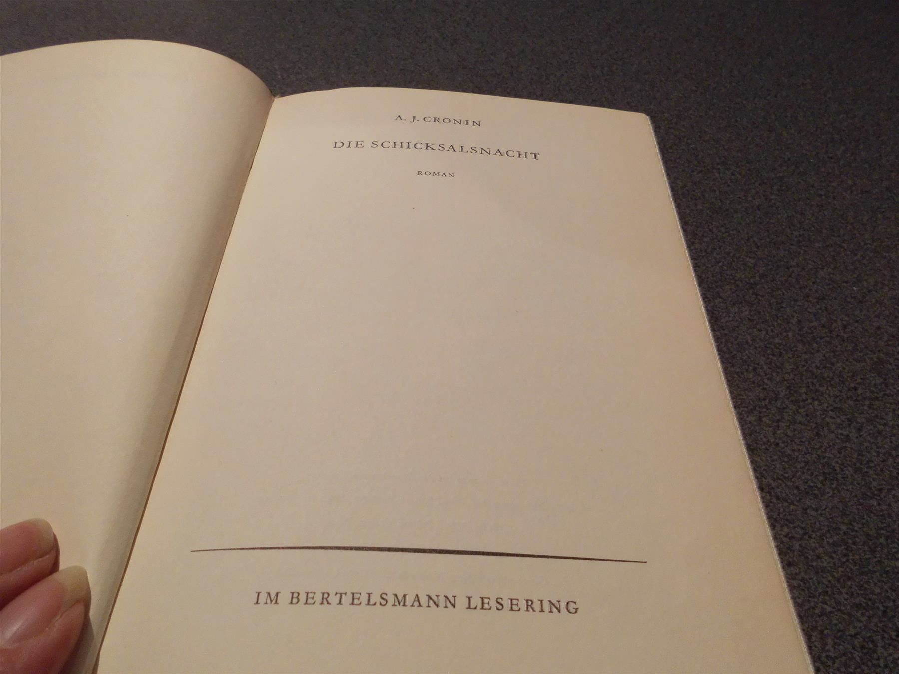 Libri: Die Schicksalsnacht, AJ. Cronin – Usato da Zürich venduto da Motzkuh 1