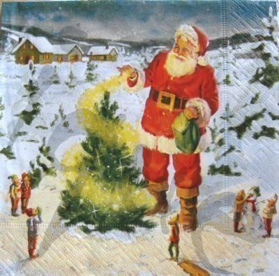 Tovaglioli: Serviette weihnachtsmann (w252) 3Stk. – Nuovo (secondo la descrizione) da Schlatt TG venduto da kreativ-atelier