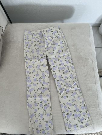 Zara Blumenhose Gr. S beige Frühlingslook 🌼🌼🌼