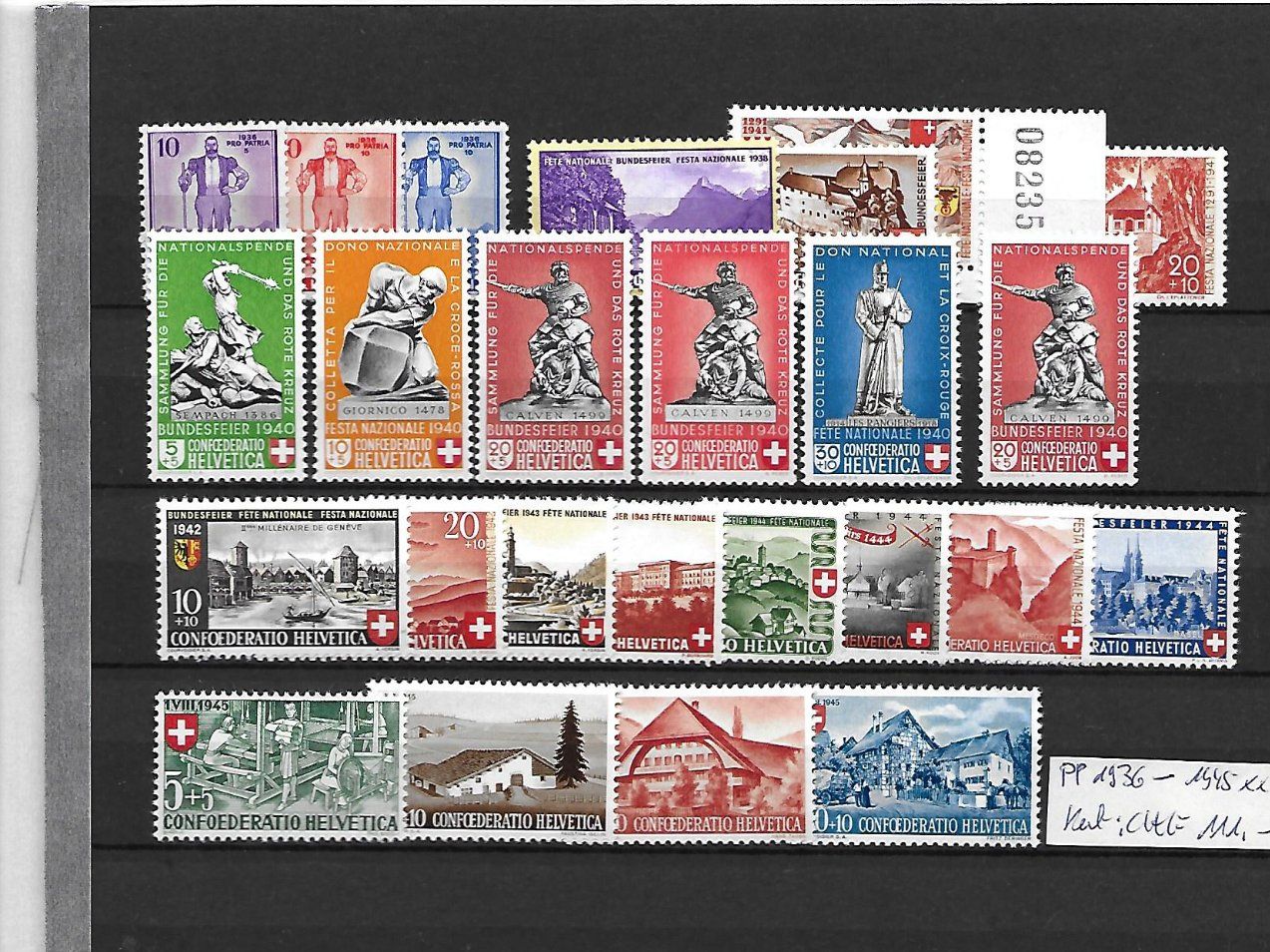 Tous les timbres: PP 1936 - 1945 ** Kat: CHF 111.- – Neuf (Voir description) à Basel par Ilp