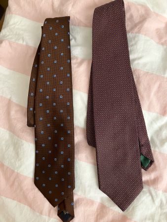 2 x Krawatte, Krawatten, gestreift, 100% Seide, Zadi Milano