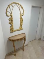 Elegante Konsole mit Spiegelrahmen, Holz, Handgeschnitzt