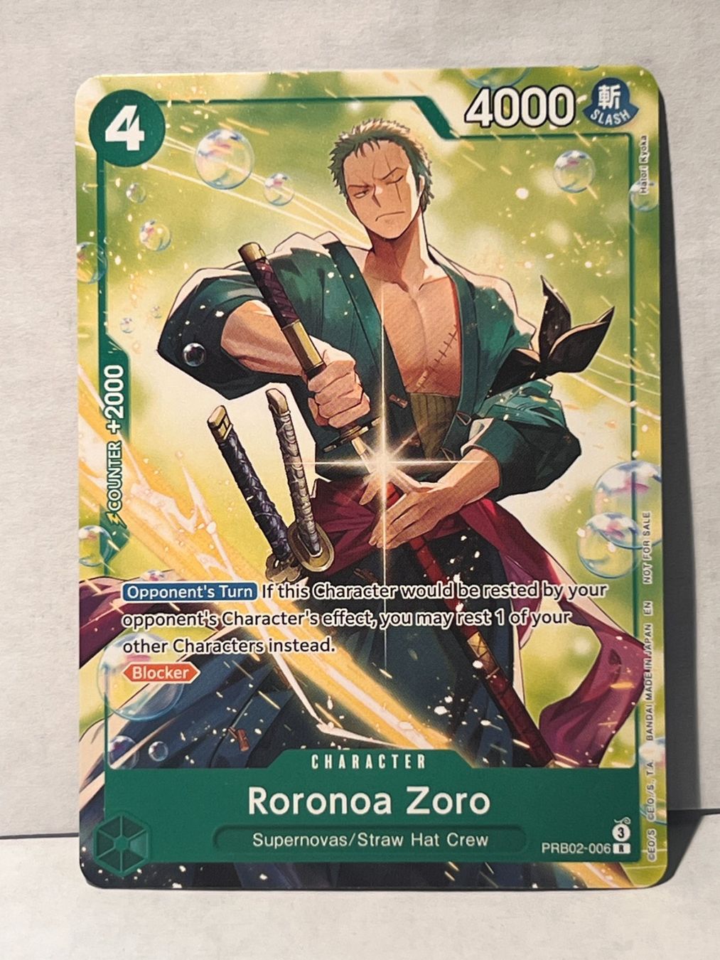 Bandai Cartes à collectionner: One Piece TCG Roronoa Zoro / PRB02-006 – D'occasion à Langenthal par Thunderboltli