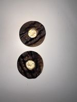 Schöner Vintage Knopf braun Kunststoff 4 Loch 30er