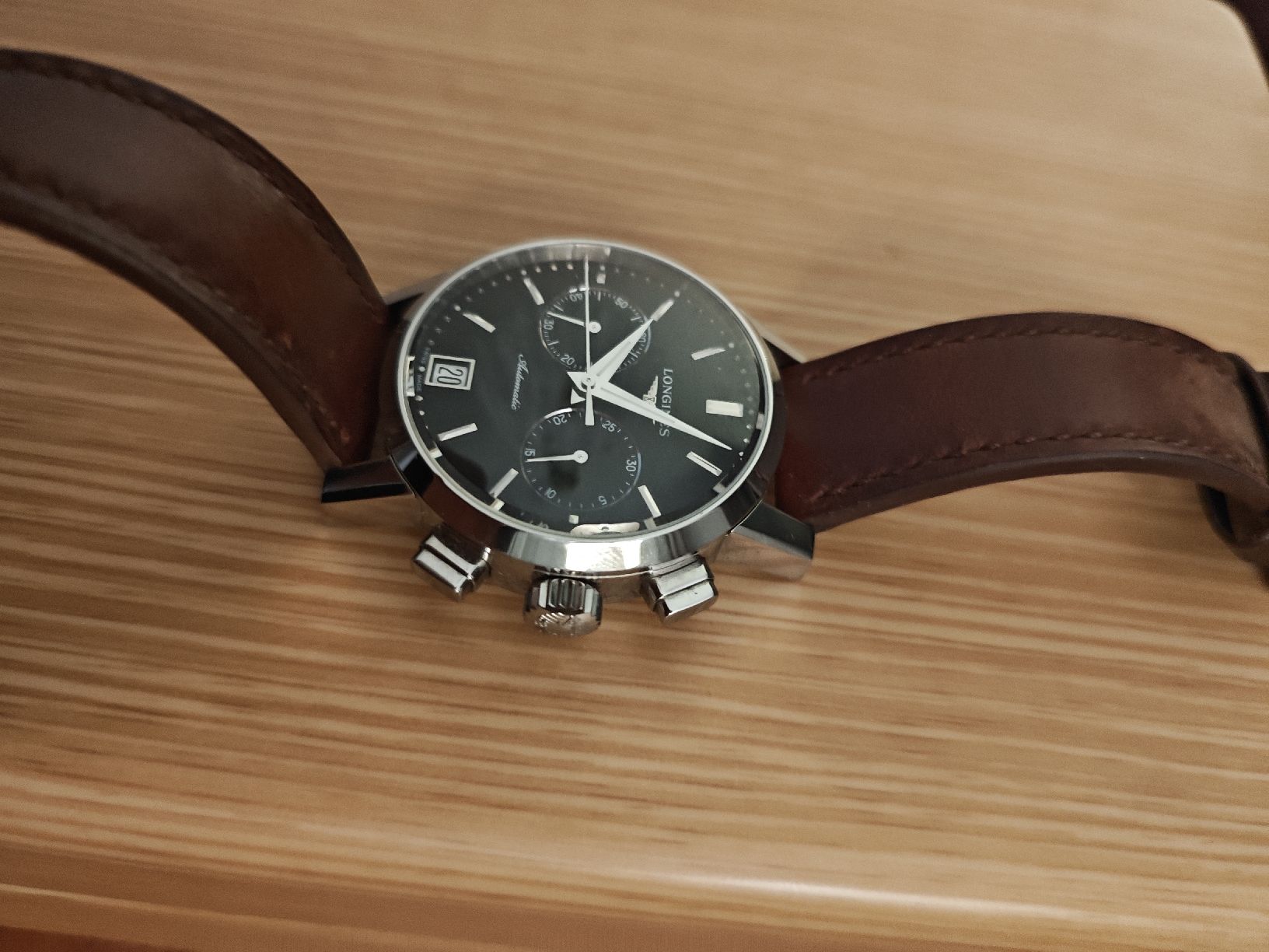 Longines Uhren: Longines Automatic Ref. L48294520 – Stahl, Lederband – Gebraucht aus Uerikon von Weber18 1