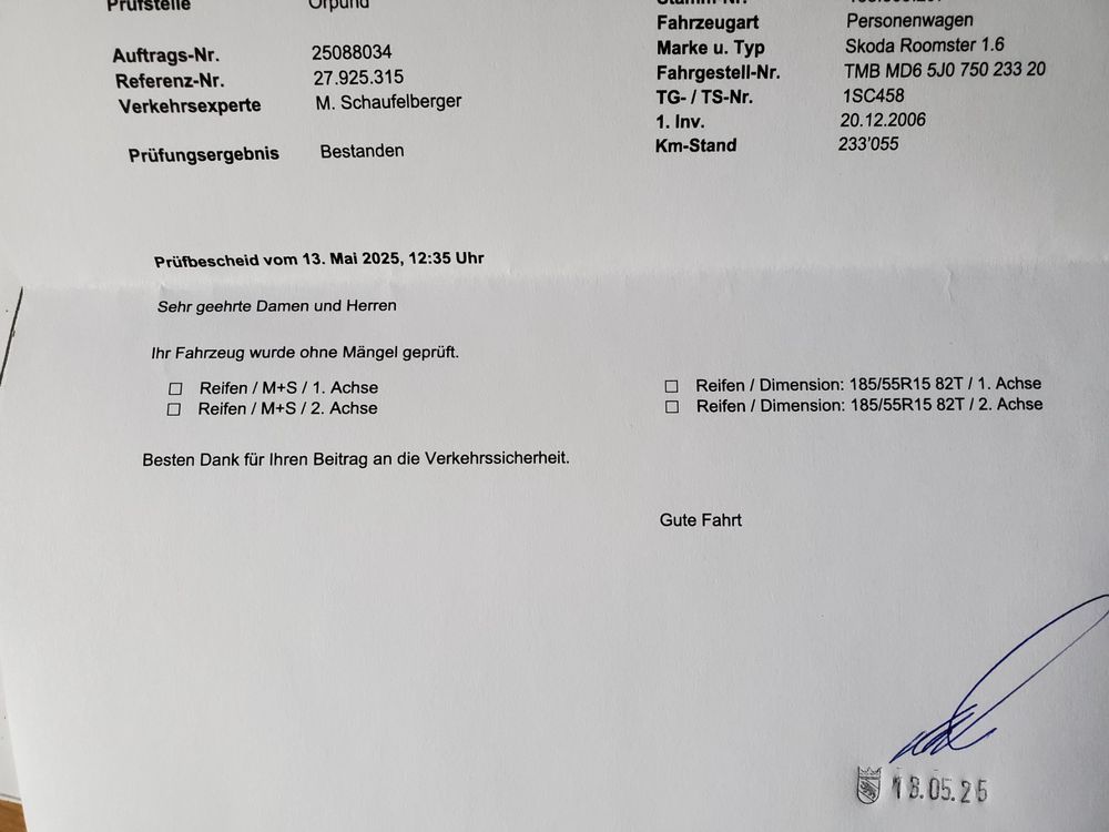 Skoda Autos: Skoda Roomster 1.6 Frisch ab MFK 13.05.25 – D'occasion à Kräiligen par NGK82 9
