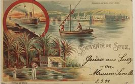 Souvenir de Suez, Aegypten, Litho, 1899, RAR!
