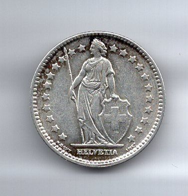 Tutti le monete: (608) Schweiz, 1 Franken 1913, stgl – Usato da Rüthi (Rheintal) venduto da erdnuessli1