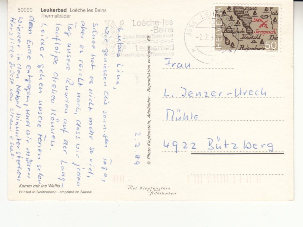 Cartes postales: Leukerbad 1989 – D'occasion à Bürglen TG par StampGraf 1