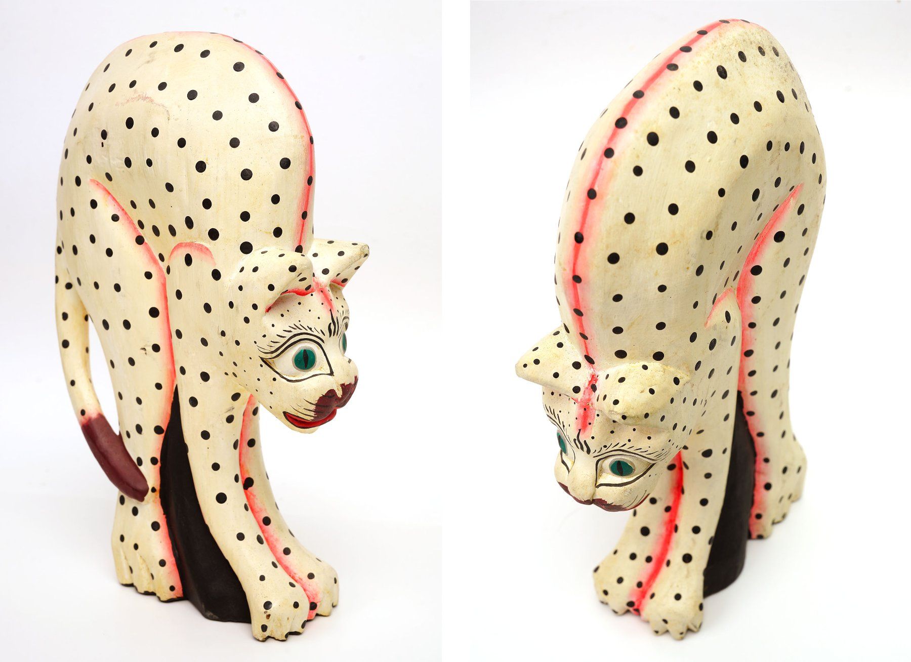 Figuren: Handgeschnitze Katze aus Bali, 29cm – Gebraucht aus Buochs von chicco64