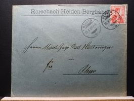 Rorschach-Heiden-Bergbahn, RHB, 1909, Stempel Heiden, Chur