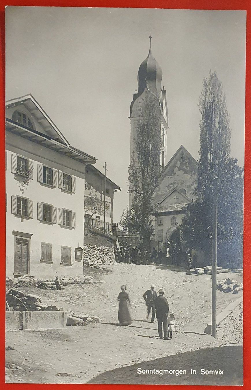 Cartoline postali: Sonntagmorgen in Somvix 1931 - TOP – Usato da Kreuzlingen venduto da Rschweiz1