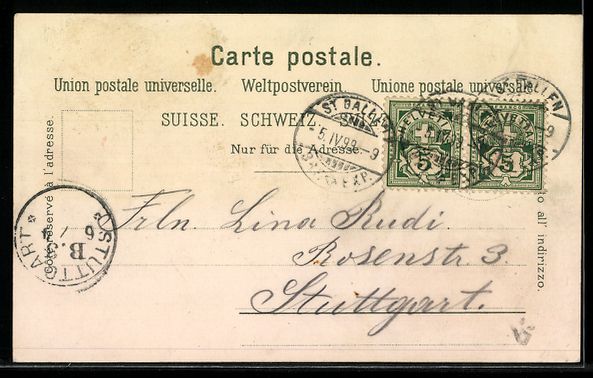 Ansichtskarten: Litho Winterthur, Stadtansicht mit Schlo – Gebraucht aus Berlin von bartko-reher 1