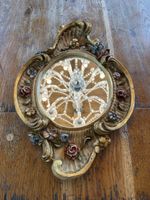 Antiker Wandspiegel in Wachs mit Blumenmuster, Vintage Look!