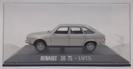 Renault 30 TS 1975 1/43 gris – miniature avec vitrine