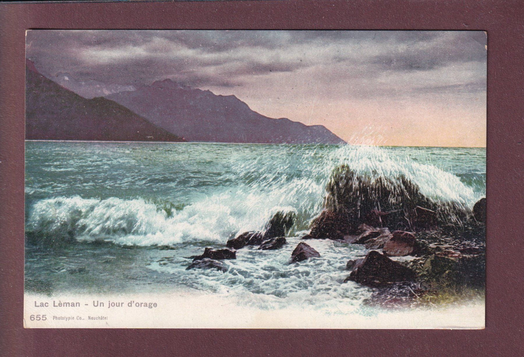 Cartoline postali: LAC LEMAN - Jour d'orage – Usato da Pully venduto da nicecards