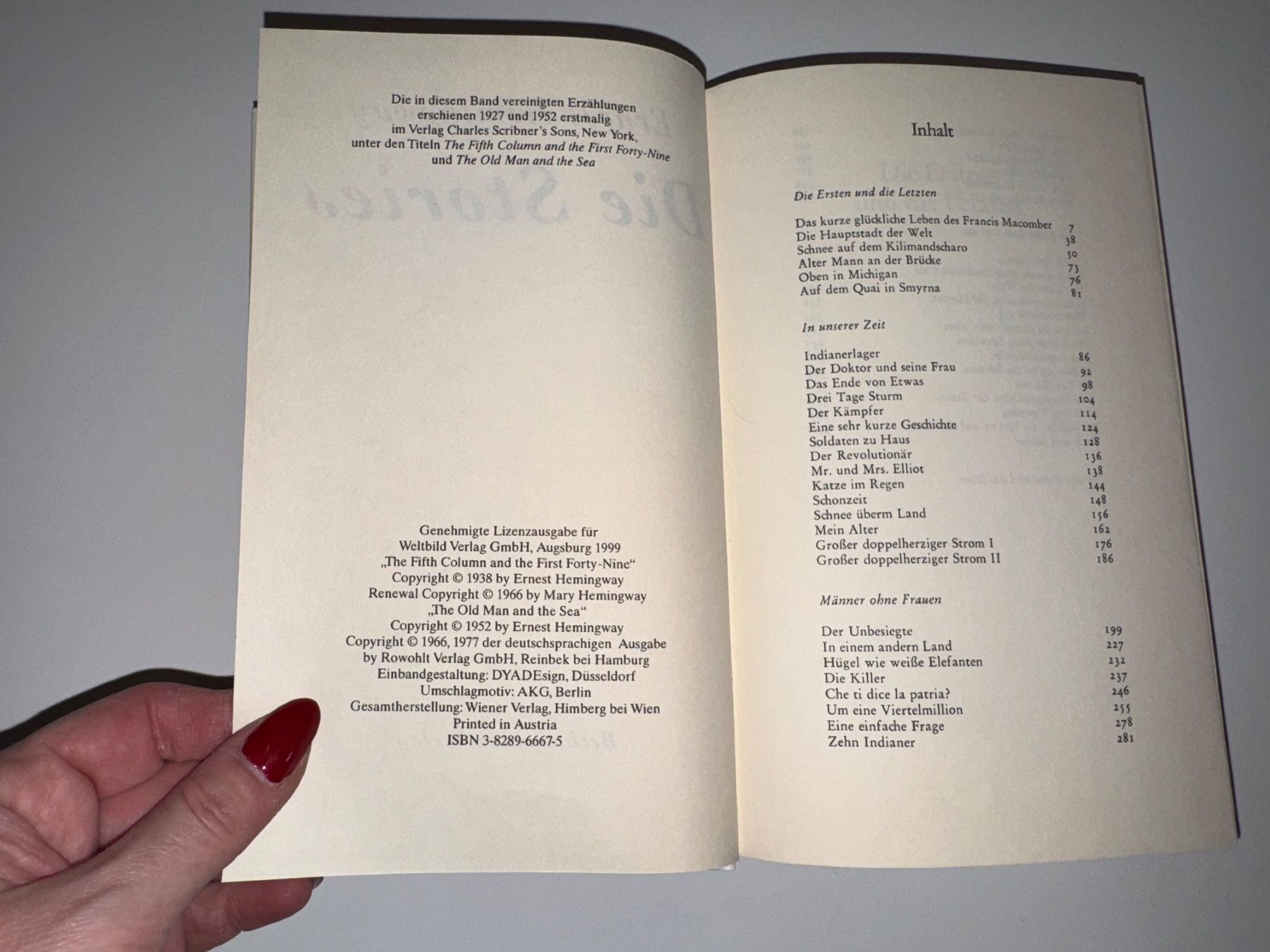 Libri: Buch: Die Storys, Ernest Hemingway – Usato da Grosswangen venduto da Second_hand_paradise 1