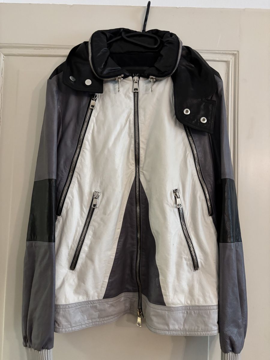Gucci Giacche: Gucci Vintage Leather Jacket, Black, White & Grey – Usato da Basel venduto da suz_6bsc