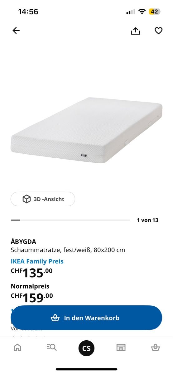 Ikea Matelas: 2 x Abygda Schaummatratze – D'occasion à Zürich par cla_22r9