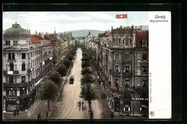Zürich, Bahnhofstrasse aus der Vogelsch