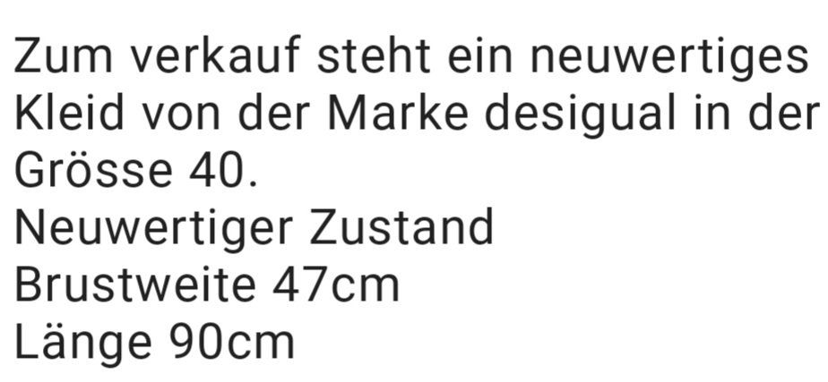 Desigual Vestiti: Neuwertiges Kleid von Desigual Designer – Nuovo (secondo la descrizione) da Grenchen venduto da Smartflitzer 2