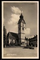 AK Huttwil, Kirche mit Brunnen