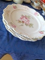 Teller Set Schumann Bavaria Rosen Dekor Goldrand 4 Stk