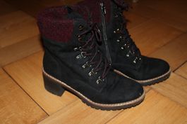 Winterstiefel Schuhgrösse 38 schwarz/rot